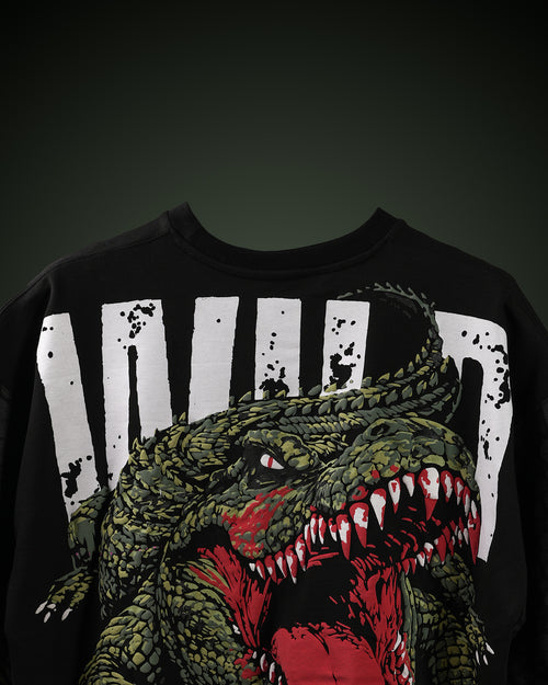 BLACK CROCODILE OVERSIZED T-SHIRT