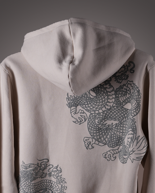 BEIGE DRAGON HOODIE