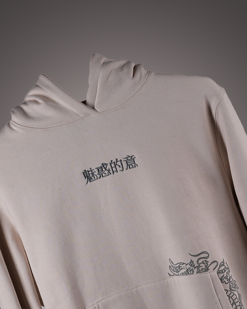 BEIGE DRAGON HOODIE