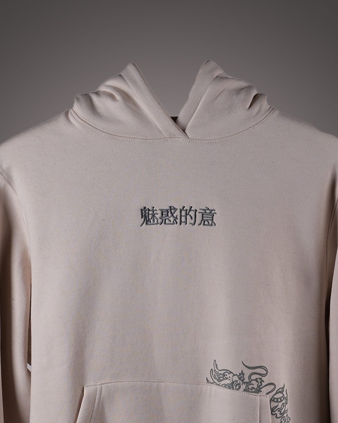 BEIGE DRAGON HOODIE