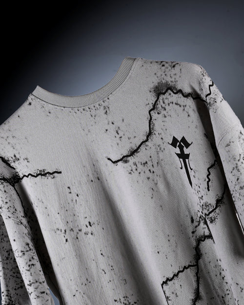 GREY CRACK OVERSIZED T-SHIRT